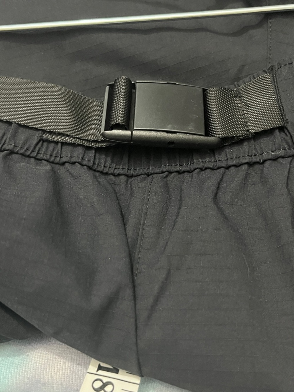Mono B Black Athletic Shorts with Built-In Belt - Picture 5 of 6